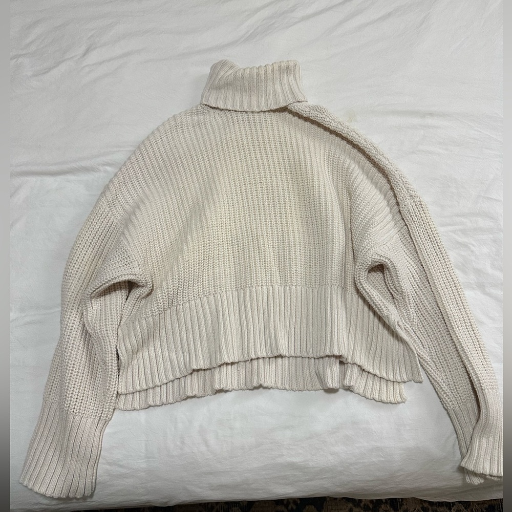 Madewell Cream Knit Turtleneck Sweater